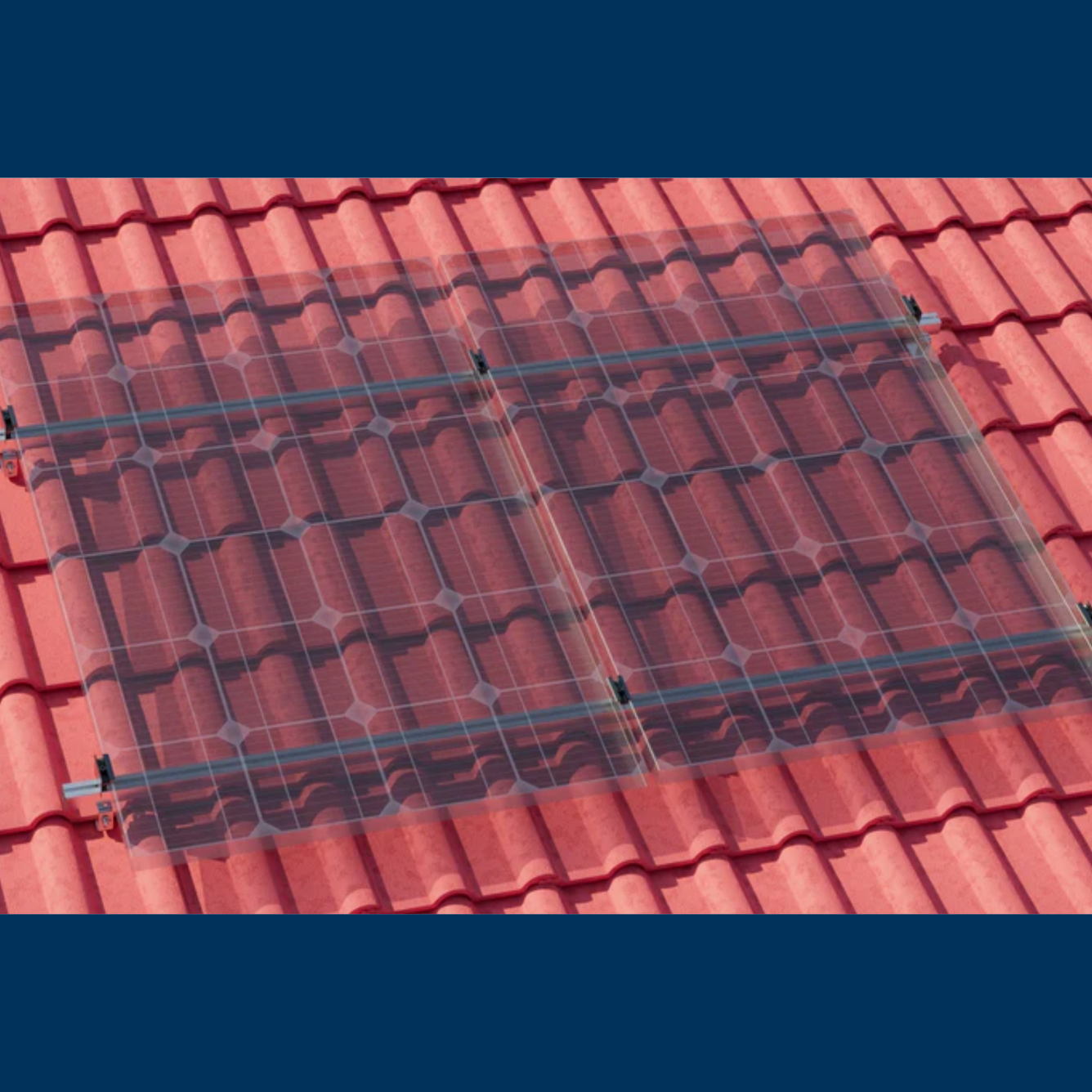 Montageset - Schrägdach/Ziegeldach - für 2 x PV-Module (hochkant, nebeneinander)