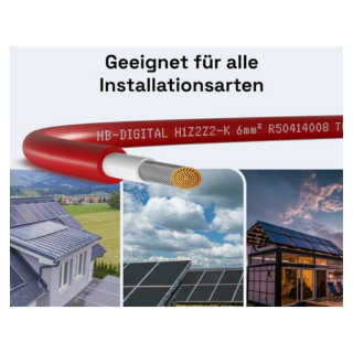 Solarkabel 6 mm² für Solaranlagen pro Meter
